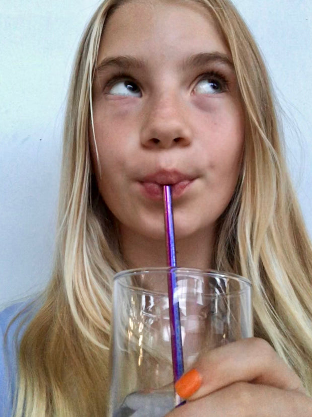 8 Eco-Friendly Metal Rainbow Straws (4-Pack x2)