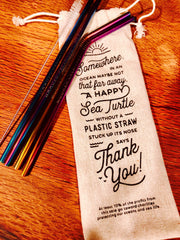 8 Eco-Friendly Metal Rainbow Straws (4-Pack x2)