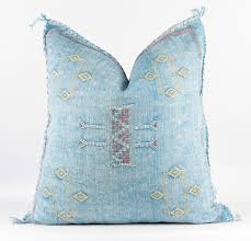 Moroccan Pillow in Teal Clouds
