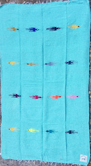 Moohah Creatives heavy weave teal thunderbird Indian blanket handmade in Mexico.  Large, mexican thunderbird blanket.